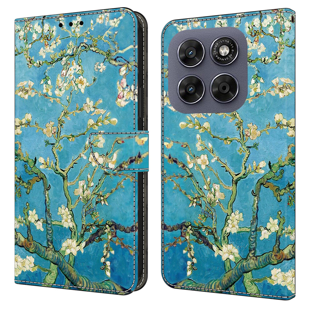 (Apricot Blossom) Leather Case For Motorola Moto G67 5G / G77 5G Pattern Printing Stand Flip Phone Cover 6914291593858
