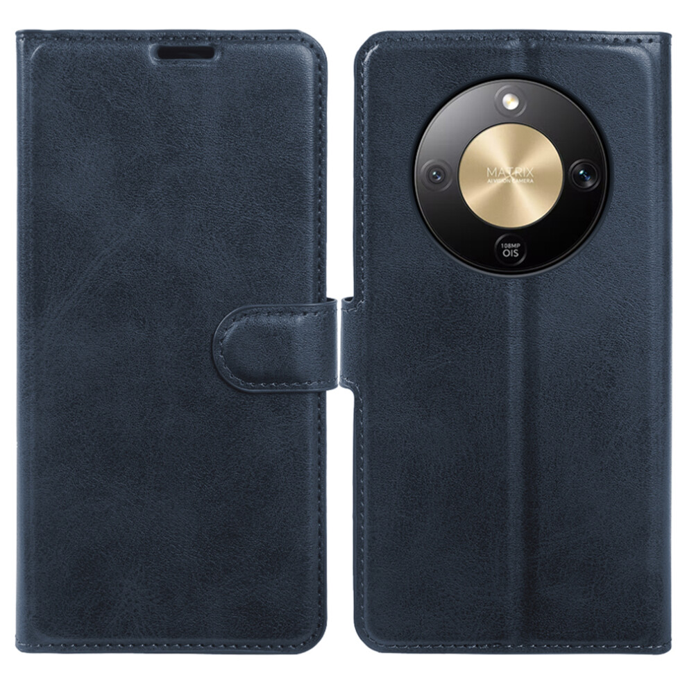 (Blue) For Honor Magic8 Lite 5G / X9d 5G / X70 5G Case Stand Wallet Calf Texture Pu Leather Flip Phone Cover Blue 6914294929364