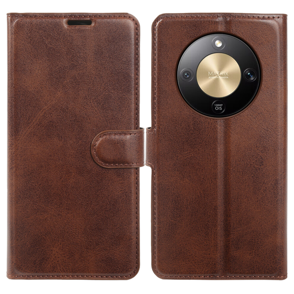 (Brown) For Honor Magic8 Lite 5G / X9d 5G / X70 5G Case Stand Wallet Calf Texture Pu Leather Flip Phone Cover Brown 6914294363151