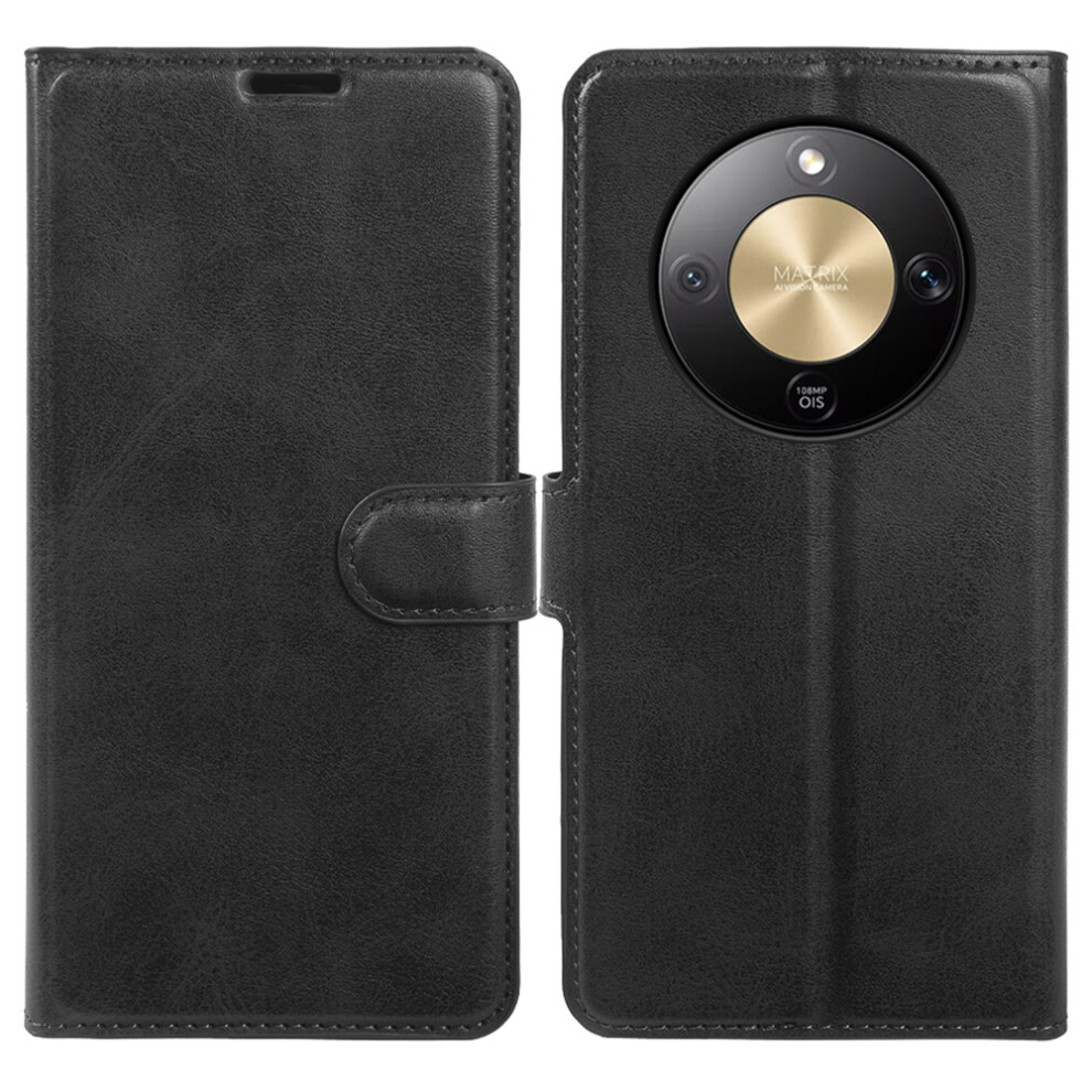 (Black) For Honor Magic8 Lite 5G / X9d 5G / X70 5G Case Stand Wallet Calf Texture Pu Leather Flip Phone Cover Black 6914295291798