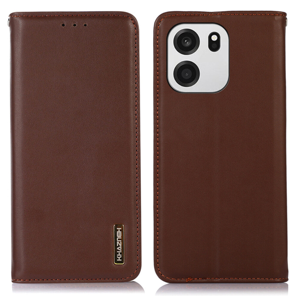 (Brown) Khazneh For Oneplus Turbo 6V 5G / Turbo 6 5G Case Wallet Genuine Cow Leather Phone Cover Nappa Texture Brown 6914295433037