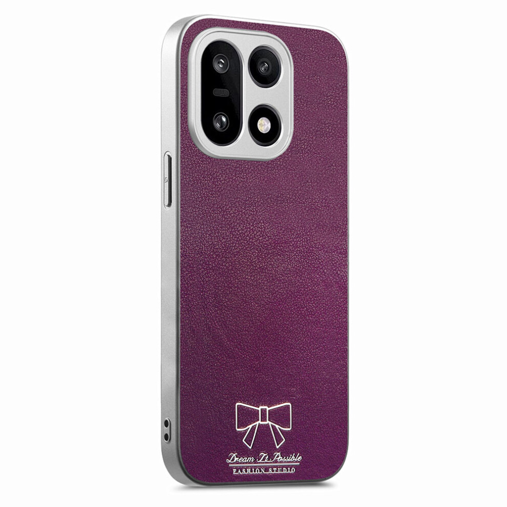 (Purple) For Oneplus 15 5G Magnetic Case Butterfly Bow Pattern Pu Leather + Tpu + Pc Shockproof Phone Cover Purple 6914298621295