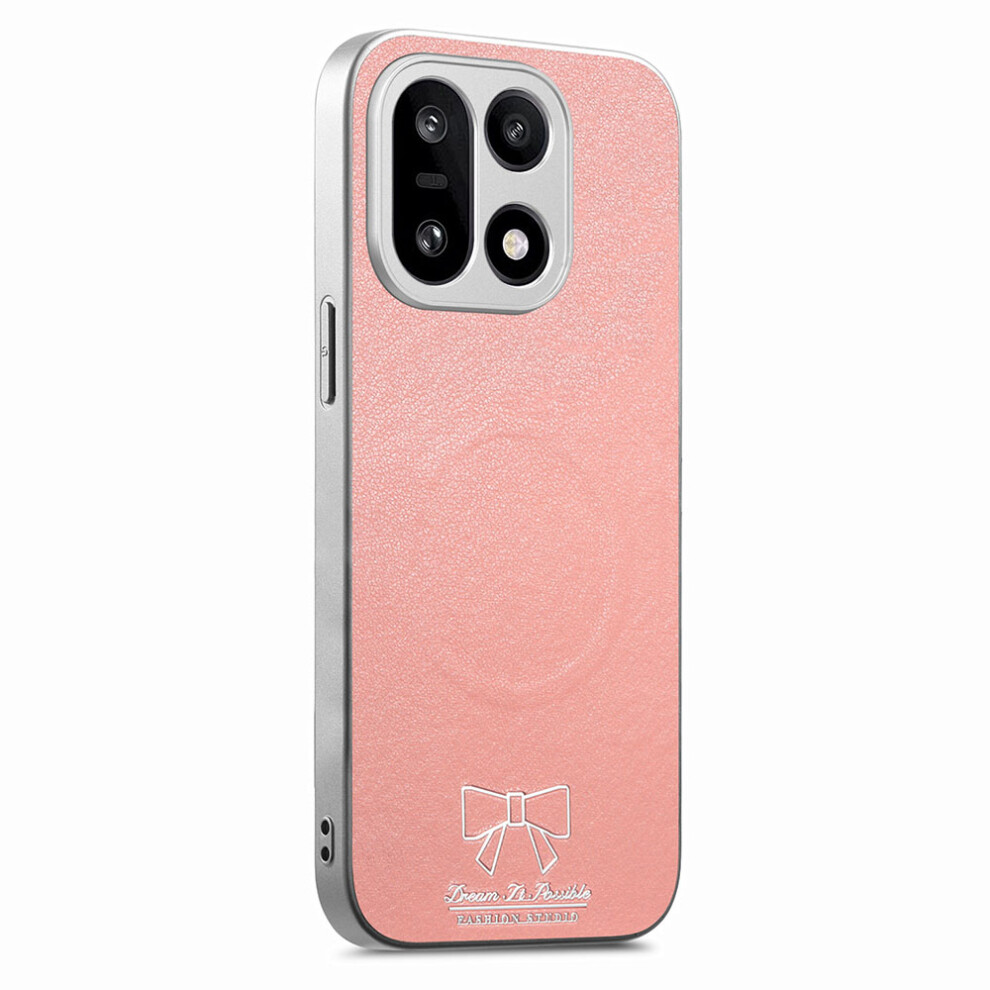 (Pink) For Oneplus 15 5G Magnetic Case Butterfly Bow Pattern Pu Leather + Tpu + Pc Shockproof Phone Cover Pink 6914299645924