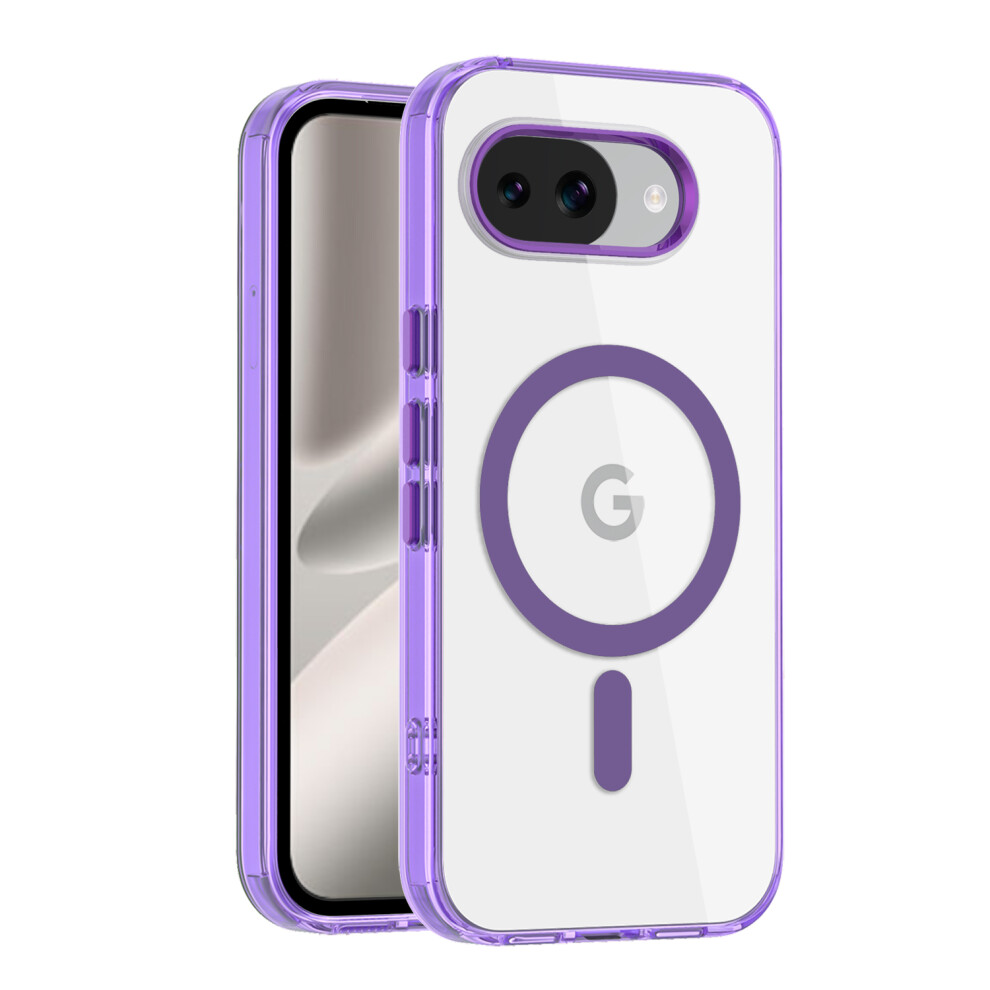 (Transparent ) For Google Pixel 10A Magnetic Case Tpu + Pc Transparent Phone Cover Purple 6914296926125