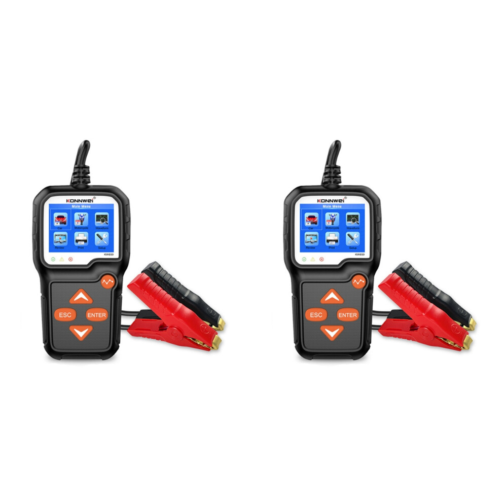 2X Konnwei Kw650 6V-12V Car Battery Tester 100-2000Cca Automotive Battery Tester For Vehicles Marine Motorcycle 4711468325999