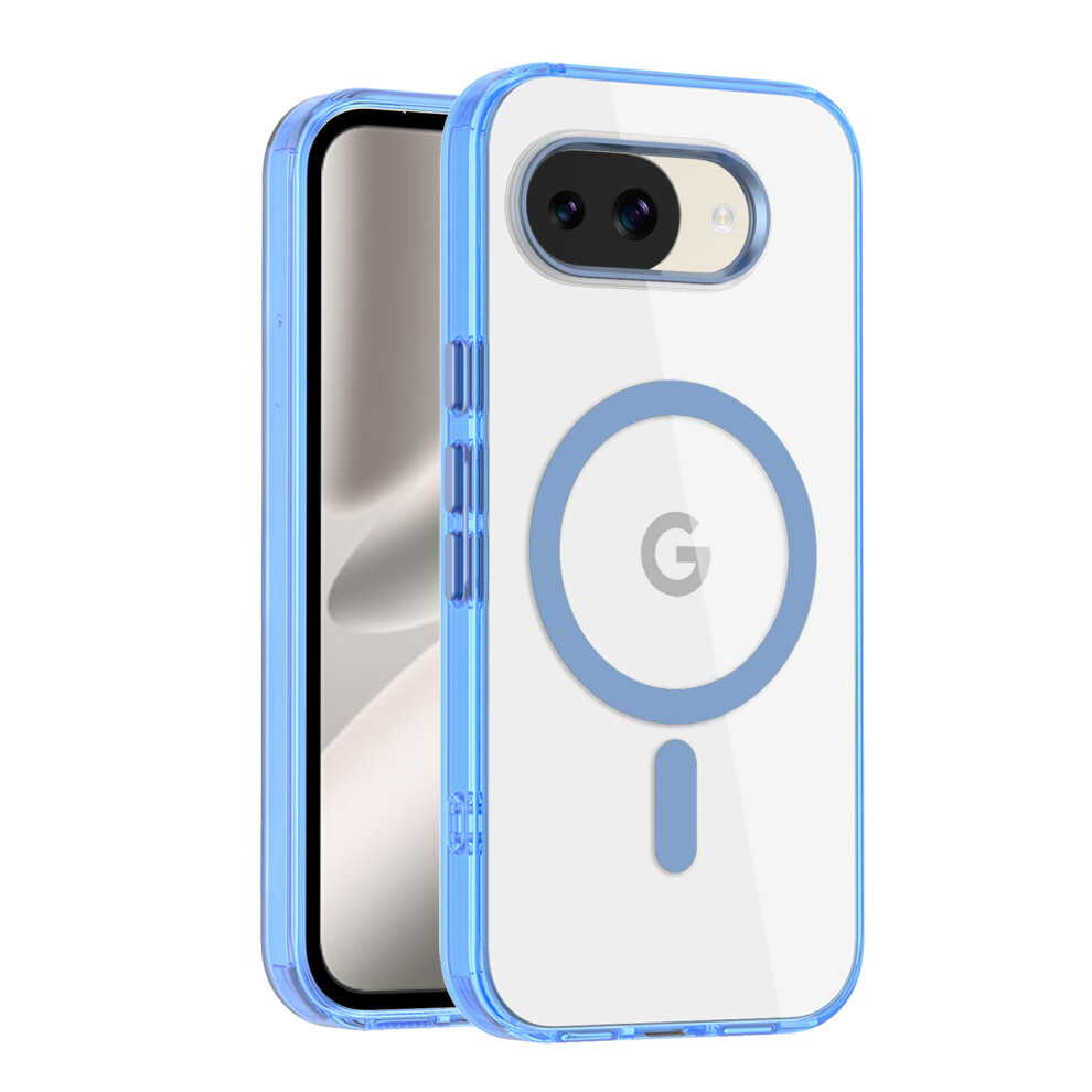 (Blue) For Google Pixel 10A Magnetic Case Tpu + Pc Transparent Phone Cover Blue 6914291786960