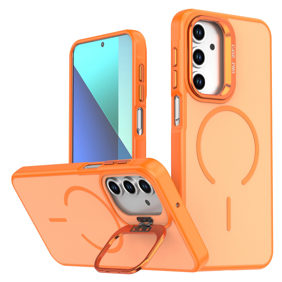 (Orange) For Samsung Galaxy A05s 4G Case Skin-Touch Pc + Tpu Magnetic Phone Cover With Lens Frame Kickstand Orange 6914292066153