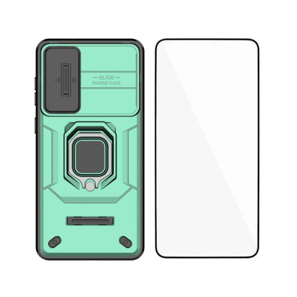 (Green) Wanlonfeng For Samsung Galaxy S25 Edge Case Zdx Series Pc Tpu Kickstand Phone Back Case With Lens Cover + Tempered Glas Green 6914291288082
