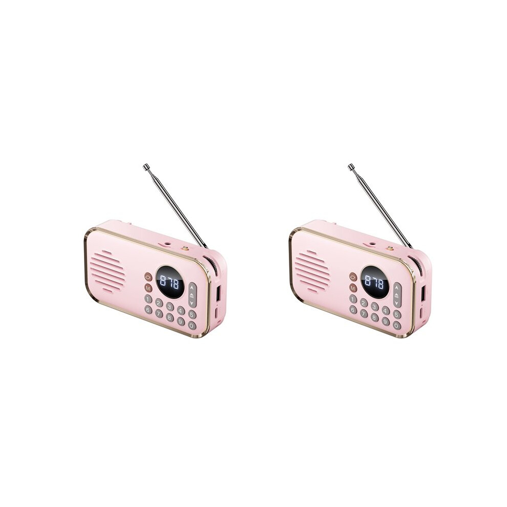 2X Portable Fm Radio Rechargeable Small Wireless Speaker Surround Stereo Sound Usb Vintage Radios 4713032545635
