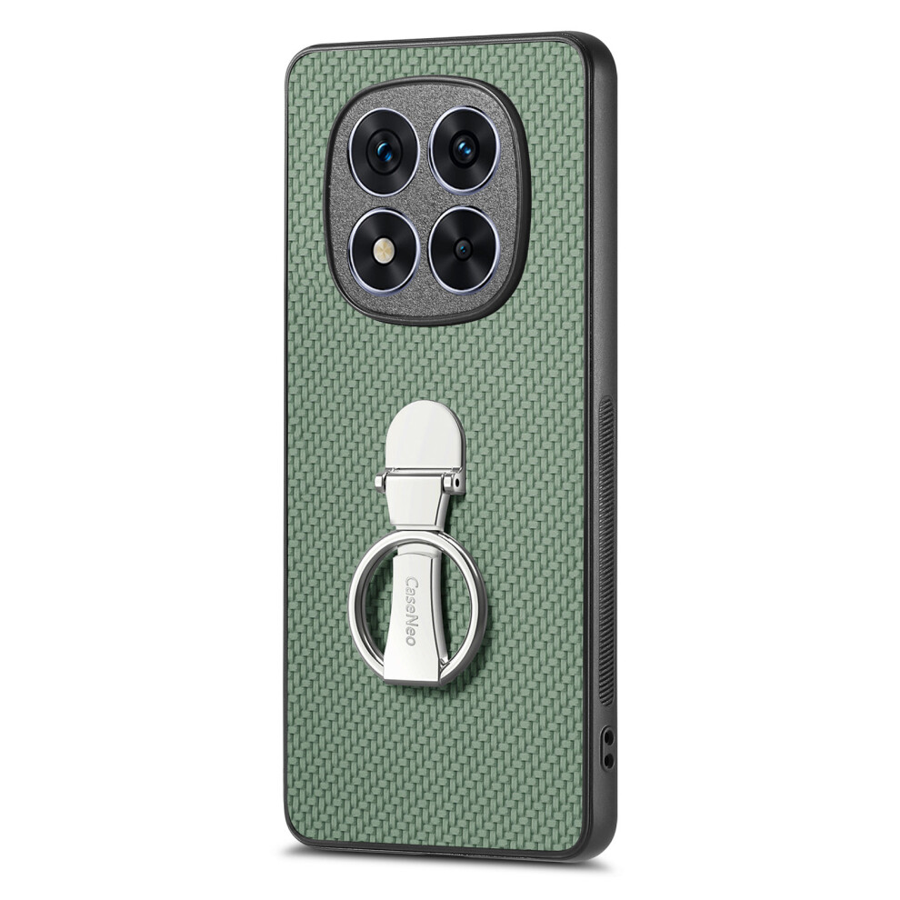 (Green) C1-19 For Xiaomi Redmi Note 15 Pro+ 5G (Global) Case Folding Kickstand Leather Back Cover Carbon Fiber Texture Green 6914290856138
