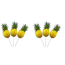 200Pcs Pineapple Cupcake Toppers Paper Picks Food Safe Multi Color