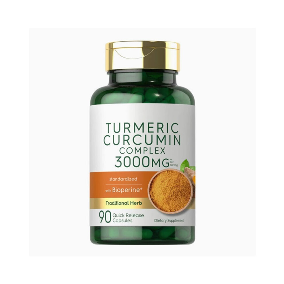 (90 Count (Pack of 1)) Turmeric Curcumin Supplement |90 Capsules | Herbal Complex | Non-GMO, Gluten Free Formula