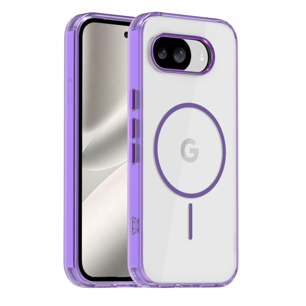 (Transparent ) For Google Pixel 10A Magnetic Case Tpu Pc Clear Phone Cover Purple 6914291205348