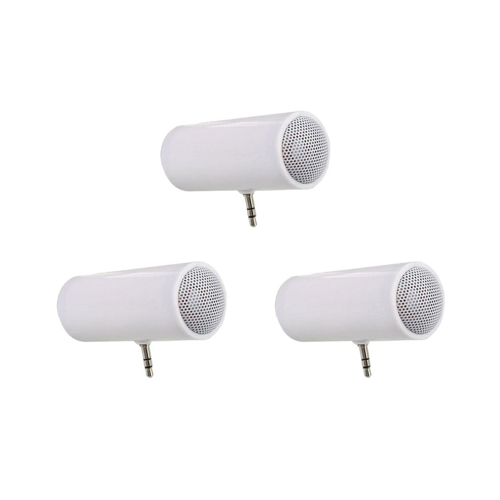 3Pcs 3.5Mm Jack Stereo Speaker Portable Mp3 Music Player Speaker Amplifier Loudspeaker For Phone Tablet Pc- White 4711252424860