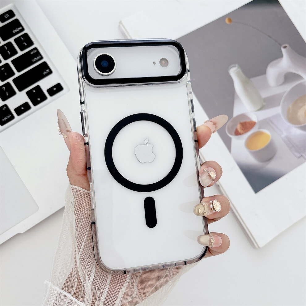 (Black) For Iphone Air Case Compatible With Magsafe Tpu Pc Acrylic Shockproof Clear Phone Back Cover Black 6914292739309