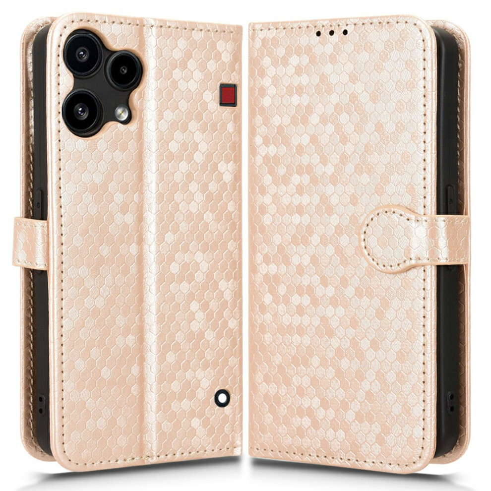 (Rose ) For Nothing Phone (3A) Lite 5G Wallet Case Dot Pattern Imprint Pu Leather Phone Cover With Wrist Strap Gold 6914293393661