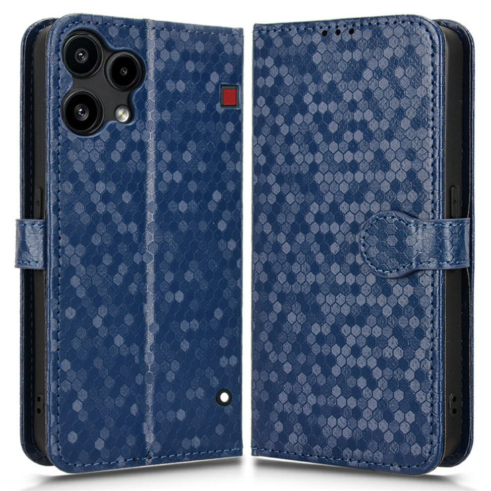 (Dark ) For Nothing Phone (3A) Lite 5G Wallet Case Dot Pattern Imprint Pu Leather Phone Cover With Wrist Strap Blue 6914296981711