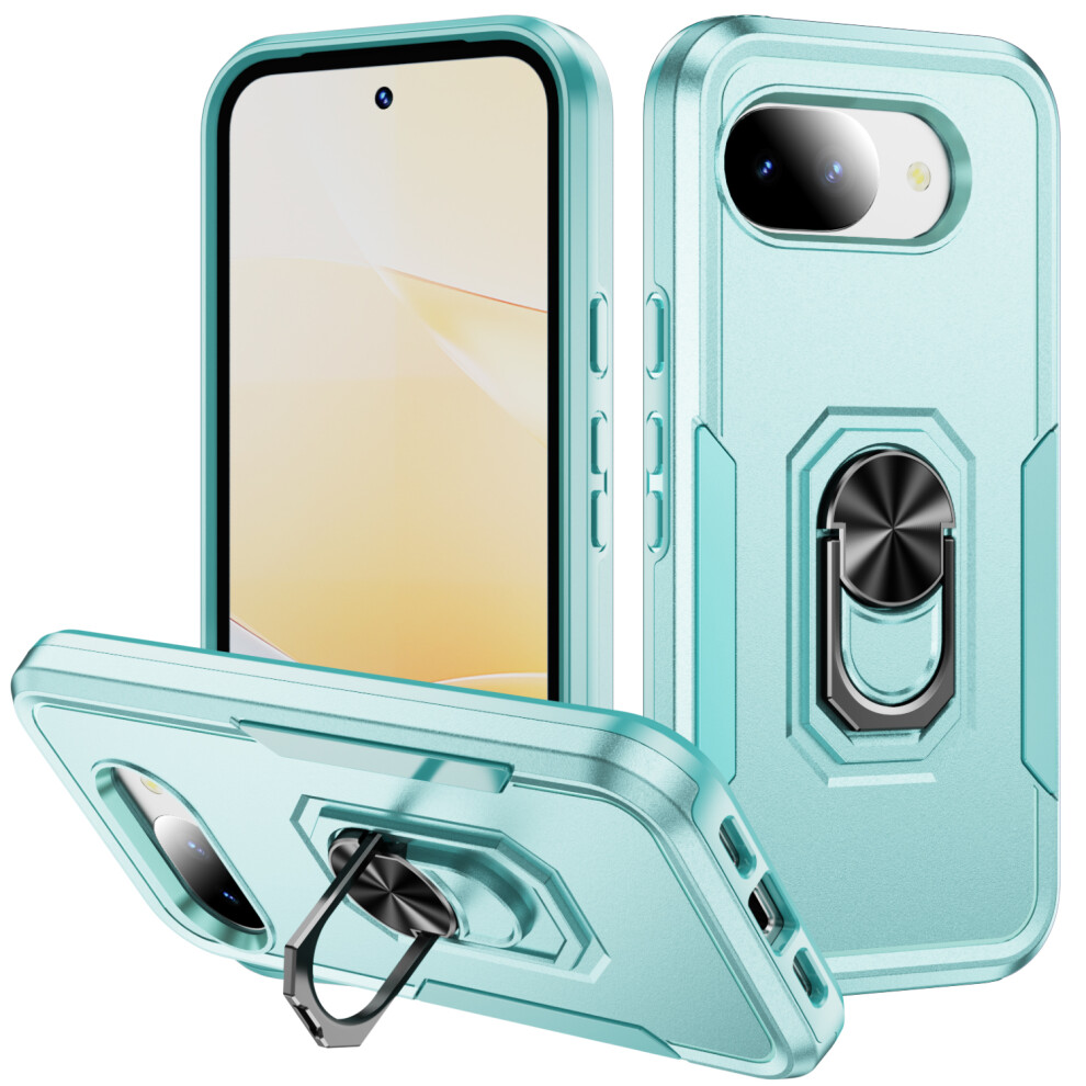 (Green) For Google Pixel 10A Case Military Grade Ring Kickstand Pc + Tpu Phone Cover Green 6914291803292