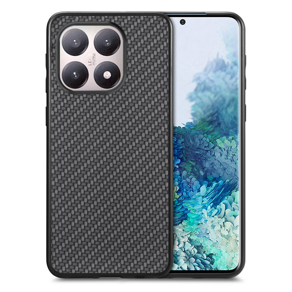 (Black) For Xiaomi 15T Case Carbon Fiber Texture Pu Leather + Pc + Tpu Phone Cover Black 6914292598067