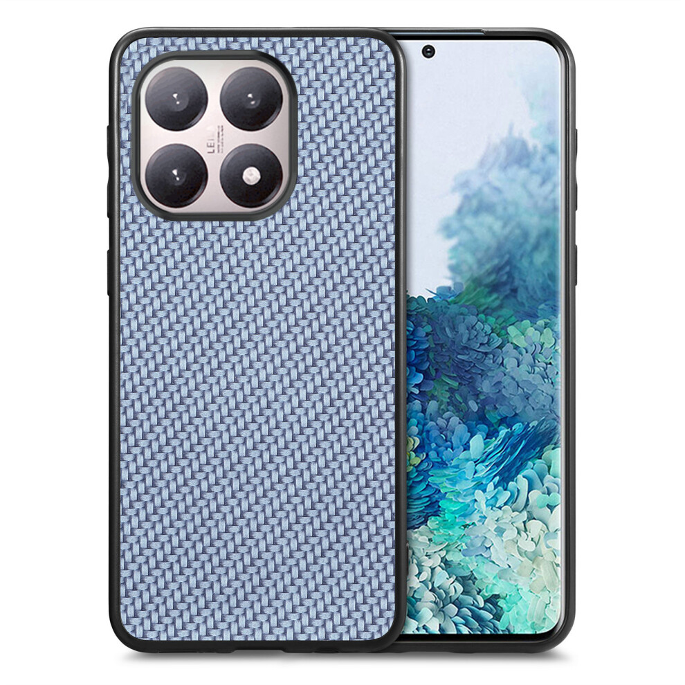 (Blue) For Xiaomi 15T Case Carbon Fiber Texture Pu Leather + Pc + Tpu Phone Cover Blue 6914292332555