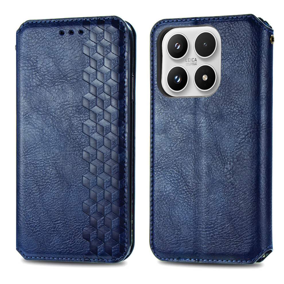 (Blue) For Xiaomi 17 Case Rhombus Imprint Pu Leather Wallet Phone Cover Blue 6914297439068