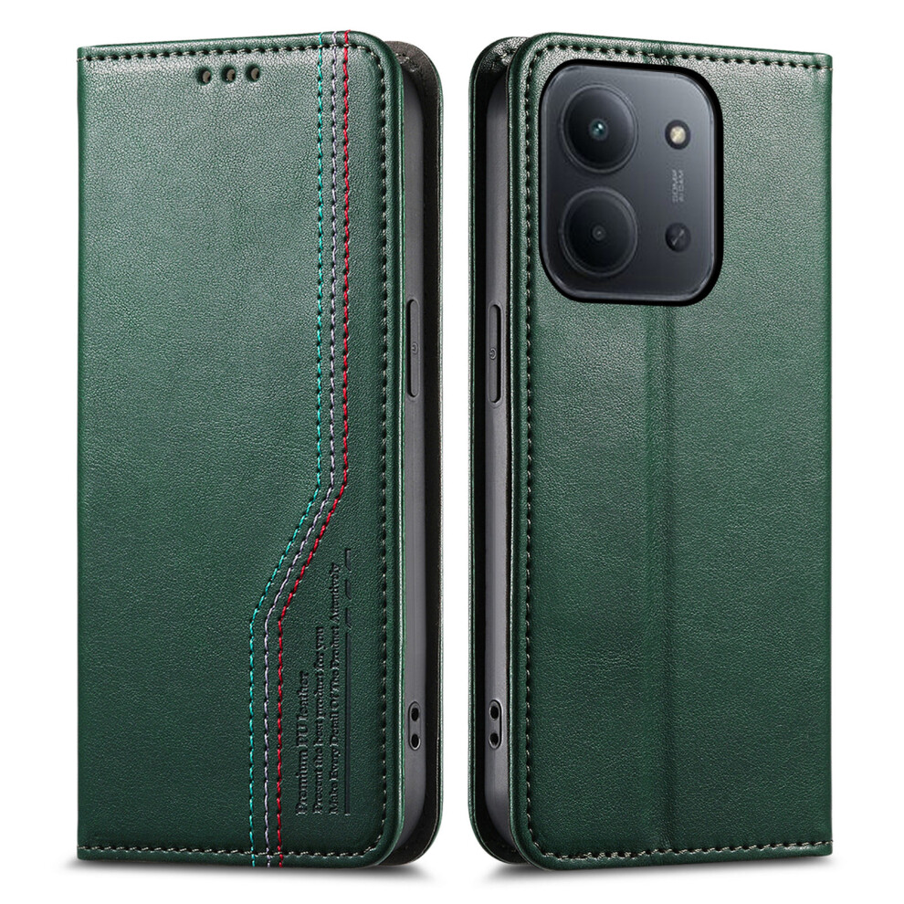 (Green) Wallet Case For Xiaomi Poco C85 4G (173Mm) / Redmi 15C 4G (Eu) (173Mm) / 15C 5G (Eu) (173Mm) Tri-Color Stitching Lea Green 6914295889759