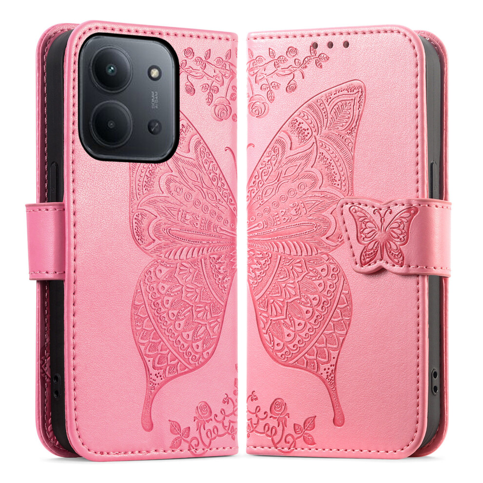 (Pink) Phone Case For Xiaomi Poco C85 4G (173Mm) / Redmi 15C 4G (Eu) (173Mm) / 15C 5G (Eu) (173Mm) With Strap Butterfly Pat Pink 6914290076253