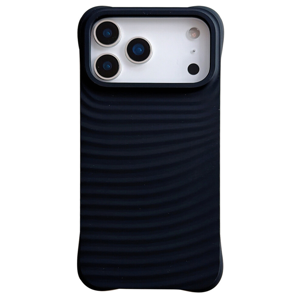 (Black) For Iphone 17 Pro Case Wave Pattern Liquid Silicone Shockproof Phone Cover Black 6914297789293