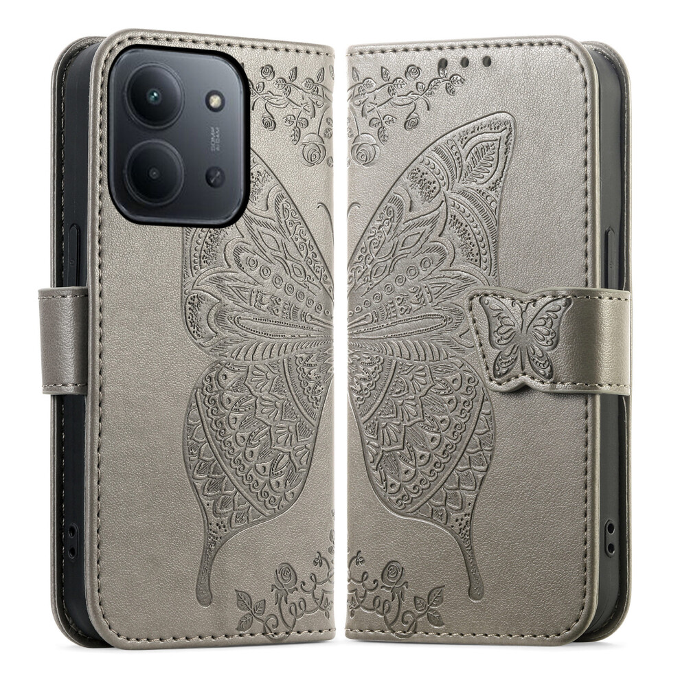 (Grey) Phone Case For Xiaomi Poco C85 4G (173Mm) / Redmi 15C 4G (Eu) (173Mm) / 15C 5G (Eu) (173Mm) With Strap Butterfly Pat Grey 6914299534181