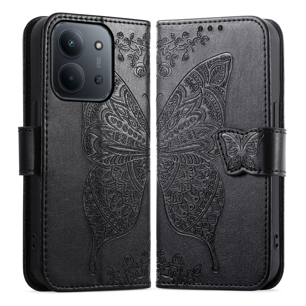 (Black) Phone Case For Xiaomi Poco C85 4G (173Mm) / Redmi 15C 4G (Eu) (173Mm) / 15C 5G (Eu) (173Mm) With Strap Butterfly Pat Black 6914291536497