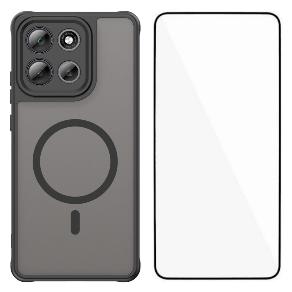 (Black) Wanlonfeng For Motorola Moto G86 Power 5G / Motorola Moto G86 5G Magnetic Case With Screen Film Fd Series Skin Touch Tp Black 6914299410393