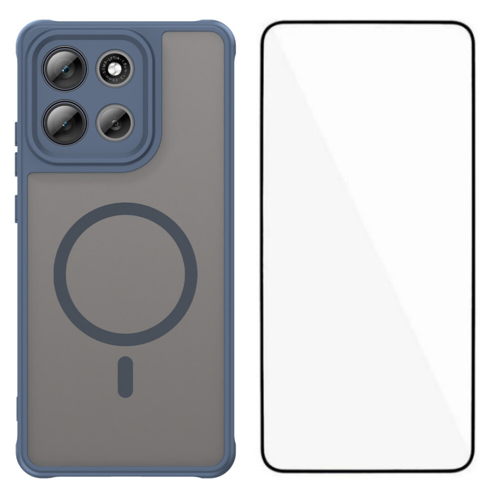 (Blue) Wanlonfeng For Motorola Moto G86 Power 5G / Motorola Moto G86 5G Magnetic Case With Screen Film Fd Series Skin Touch Tp Blue 6914293854810
