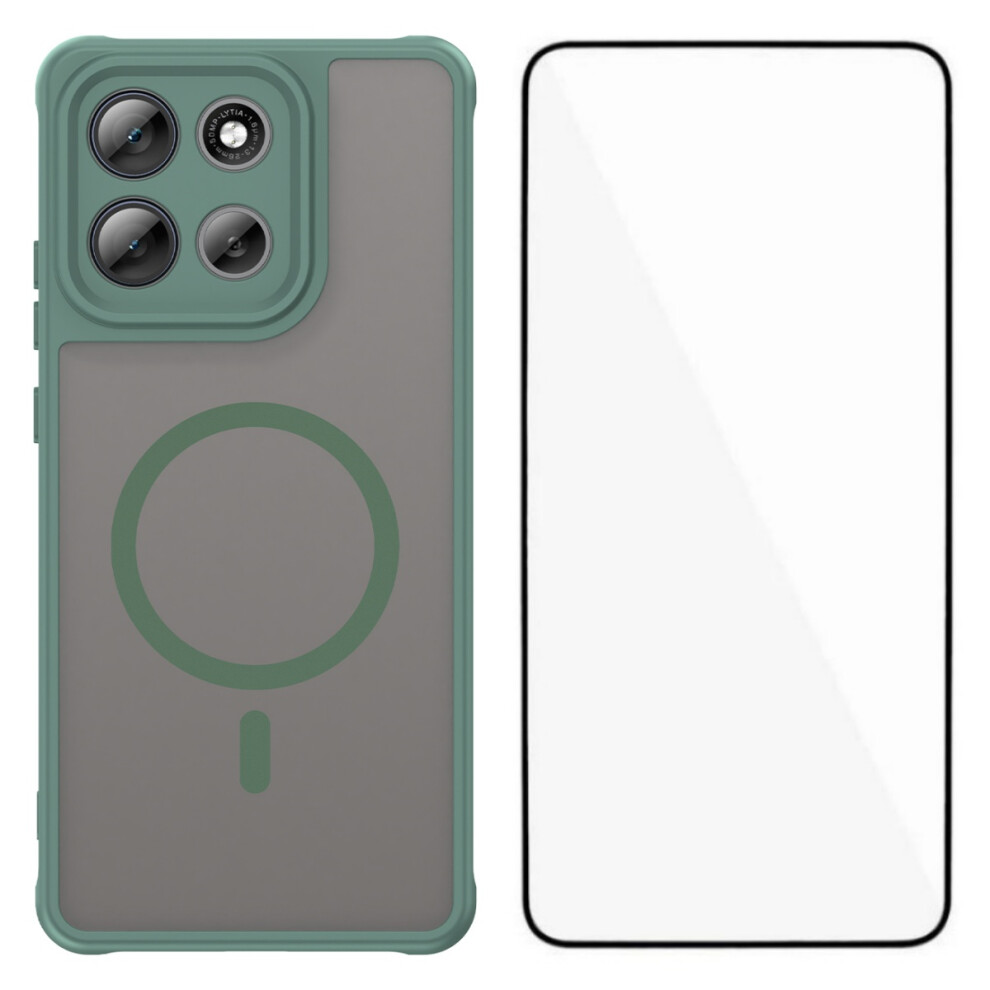 (Green) Wanlonfeng For Motorola Moto G86 Power 5G / Motorola Moto G86 5G Magnetic Case With Screen Film Fd Series Skin Touch Tp Green 6914290040629