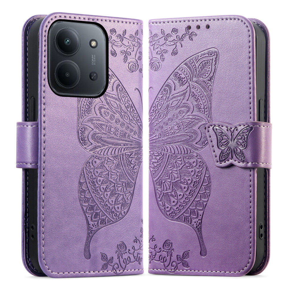 (Light ) Phone Case For Xiaomi Poco C85 4G (173Mm) / Redmi 15C 4G (Eu) (173Mm) / 15C 5G (Eu) (173Mm) With Strap Butterfly Pat Purple 6914290486731