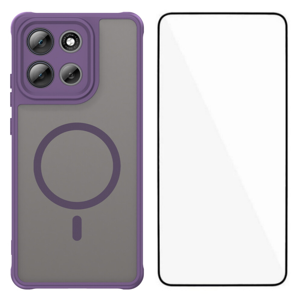 (Purple) Wanlonfeng For Motorola Moto G86 Power 5G / Motorola Moto G86 5G Magnetic Case With Screen Film Fd Series Skin Touch Tp Purple 6914290575459