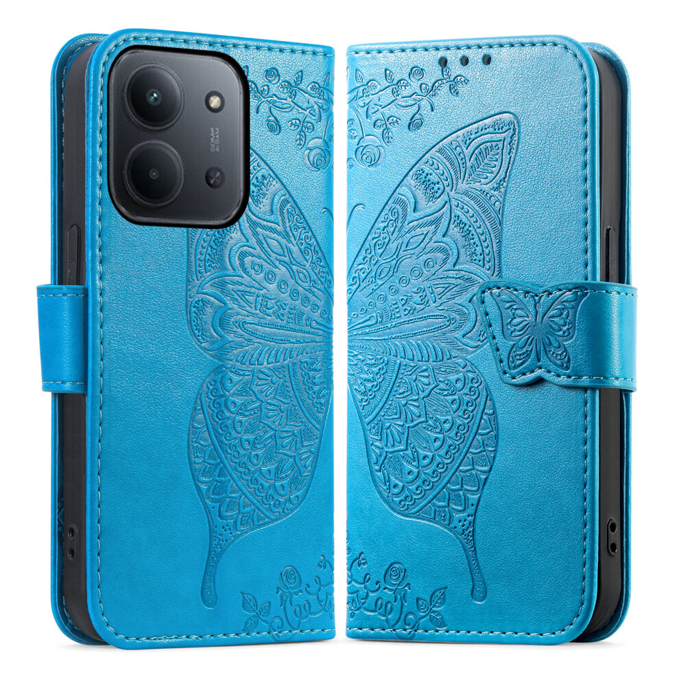 (Blue) Phone Case For Xiaomi Poco C85 4G (173Mm) / Redmi 15C 4G (Eu) (173Mm) / 15C 5G (Eu) (173Mm) With Strap Butterfly Pat Blue 6914292503177