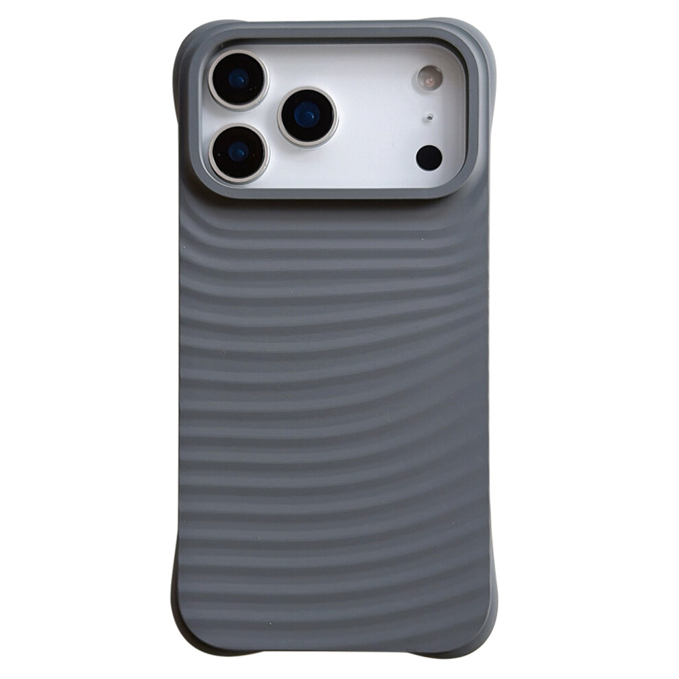 (Dark ) For Iphone 17 Pro Case Wave Pattern Liquid Silicone Shockproof Phone Cover Grey 6914299741145