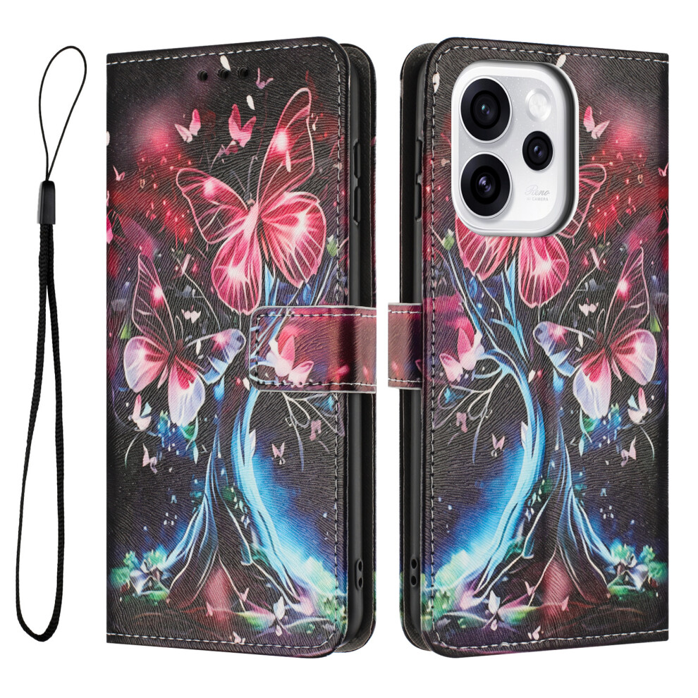 (Butterfly Tree) For Oppo Reno15 Pro 5G (China) / Oppo Reno15 Pro Max 5G (Global) Wallet Case Pattern Printing Pu Leather Phone Cover Wit 6914292453687