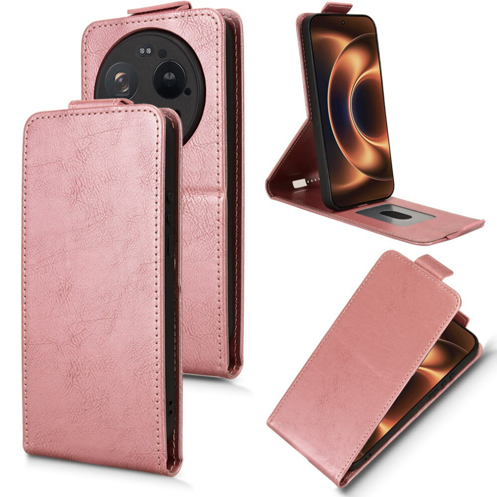 (Rose ) For Xiaomi 17 Ultra 5G Stand Case Magnetic Clasp Vertical Flip Leather Phone Cover With Card Holder Gold 6914298584903