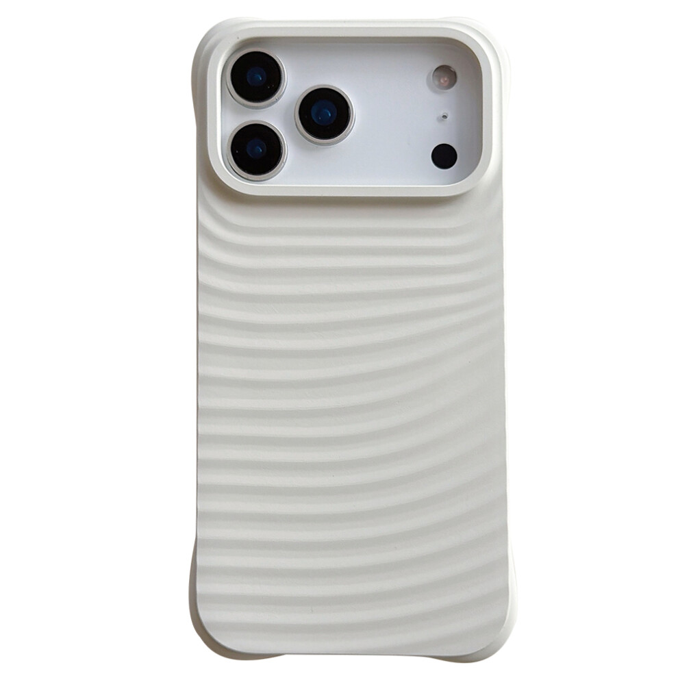 (Antique ) For Iphone 17 Pro Max Case Wave Pattern Liquid Silicone Shockproof Phone Cover White 6914290076574