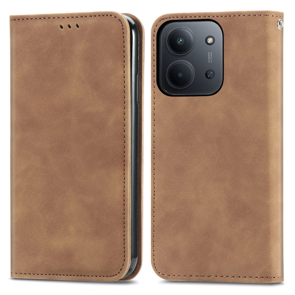 (Brown) Leather Case For Xiaomi Poco C85 4G (173Mm) / Redmi 15C 4G (Eu) (173Mm) / 15C 5G (Eu) (173Mm) With Card Holder Magne Brown 6914290396061