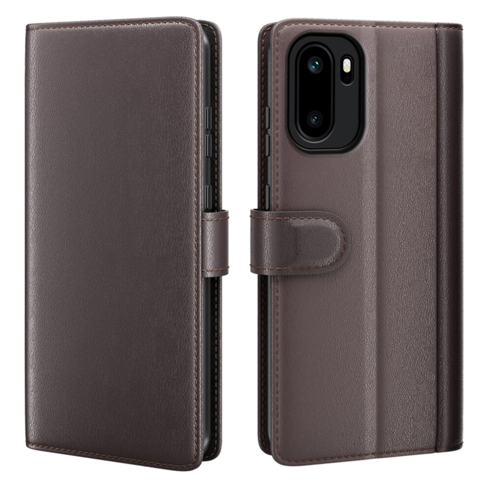 (Brown) For Oneplus Ace 6 5G Case Genuine Split Leather Phone Cover With Wallet Stand Brown 6914291453015