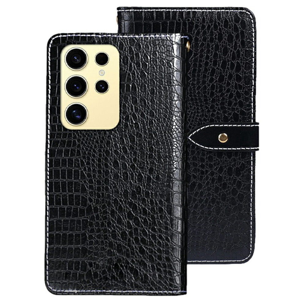 (Black) For Samsung Galaxy S26 Ultra Case Crocodile Texture Pu Leather Flip Phone Cover Black 6914297098067