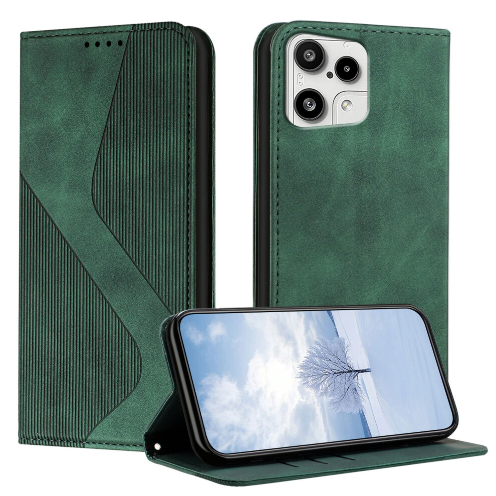 (Green) For Nothing Phone (3A) Lite 5G Phone Cover Skin-Touch Feel Leather Wallet Case With Stand Green 6914294070738