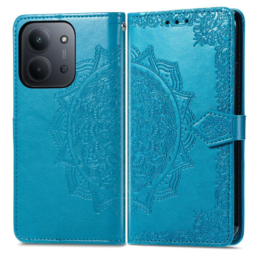 (Blue) Wallet Case For Xiaomi Poco C85 4G (173Mm) / Redmi 15C 4G (Eu) (173Mm) / 15C 5G (Eu) (173Mm) Mandala Flower Leather Blue 6914291887797