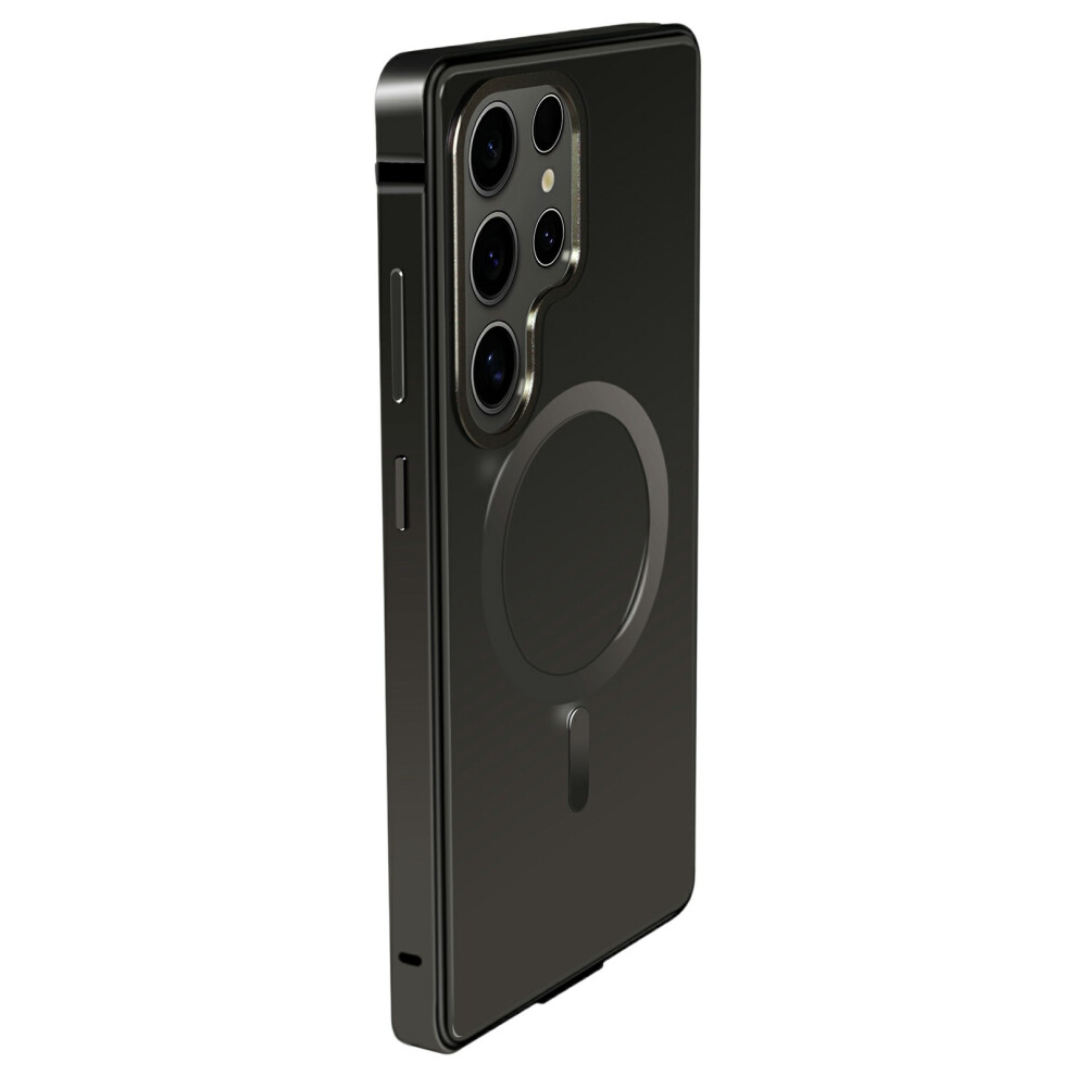 (Black) For Samsung Galaxy S25 Ultra Aluminum Alloy Magnetic Case Shockproof Phone Cover Black 6914290593545
