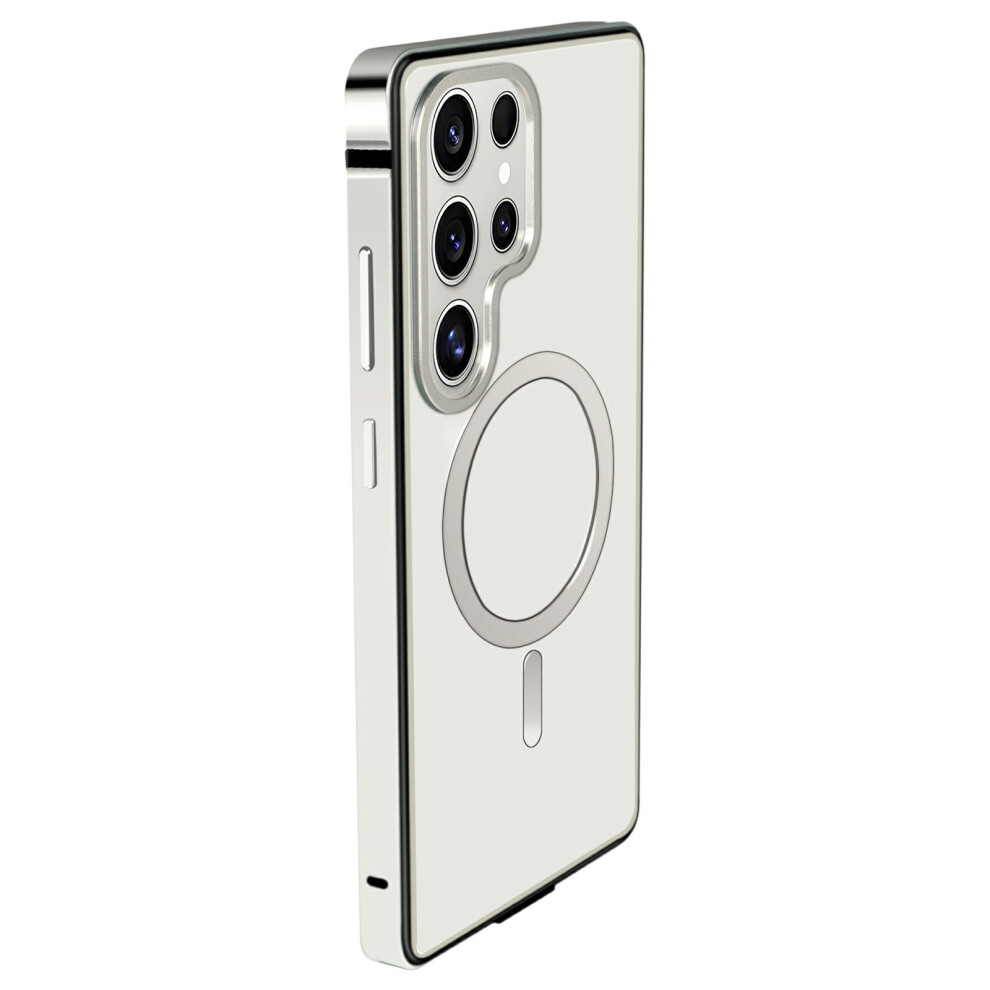 (Silver) For Samsung Galaxy S25 Ultra Aluminum Alloy Magnetic Case Shockproof Phone Cover Silver 6914294518513