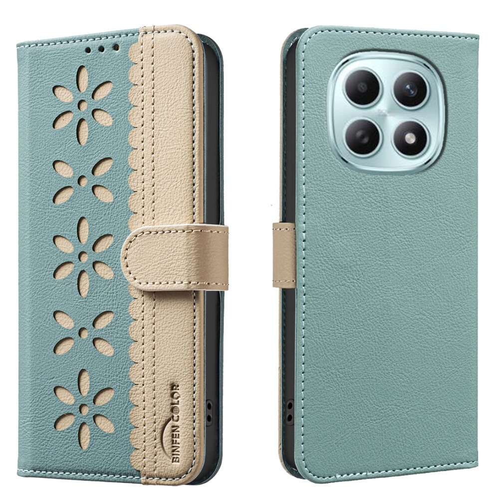 (Green) For Xiaomi Poco M8 5G / Redmi Note 15 5G (Global) / 15 4G (Global) Leather Case Bf36 Floral Pattern Phone Cover Rfid Bl Green 6914296035865