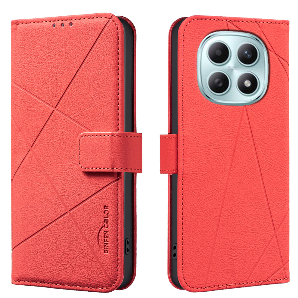 (Red) For Xiaomi Poco M8 5G / Mi Note 15 5G (Global) / 15 4G (Global) Case Bf35 Geometry Imprinted Leather Phone Cover Rfi Red 6914292736919