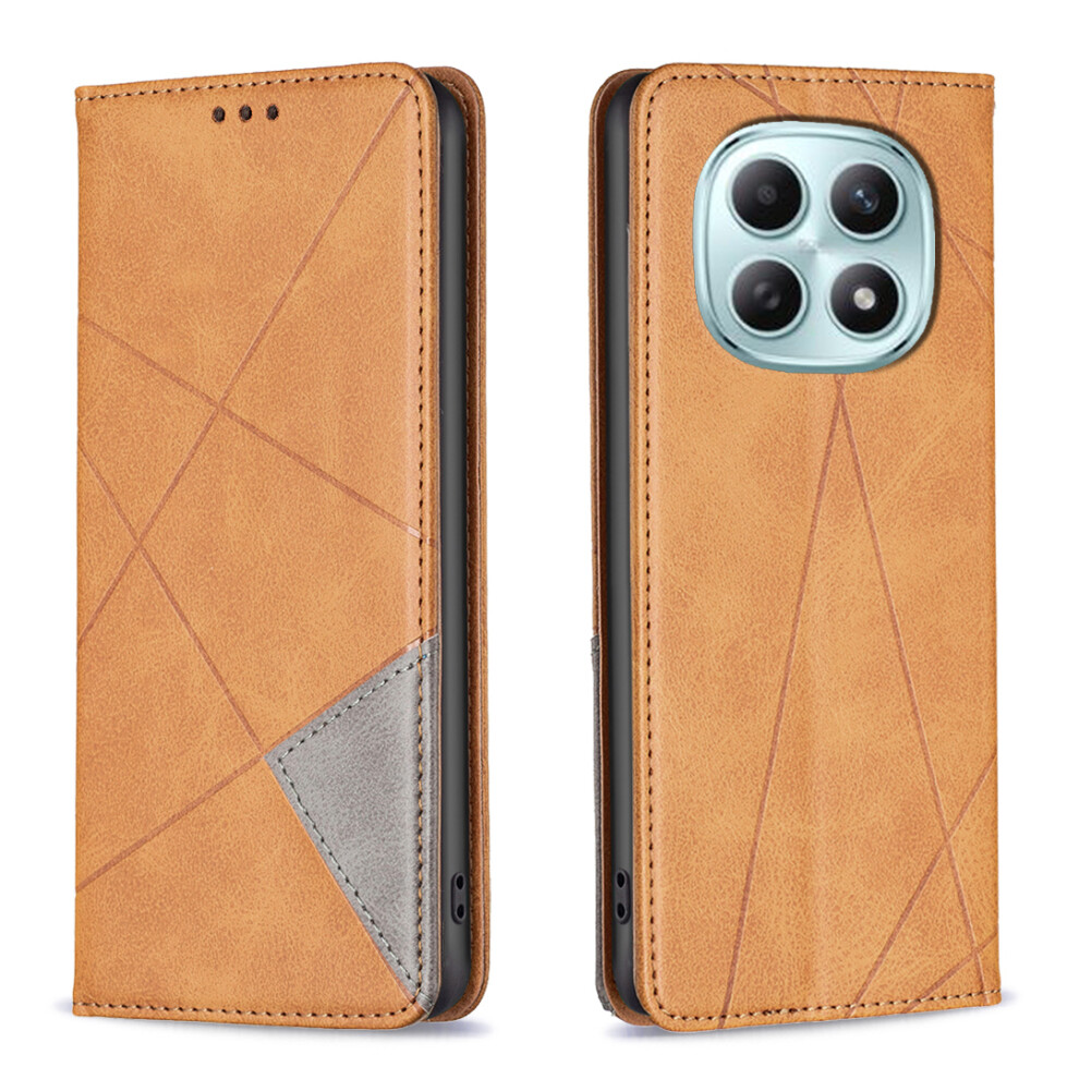 (Yellow) For Xiaomi Poco M8 5G / Redmi Note 15 5G (Global) / 15 4G (Global) Case Card Slots Geometry Imprint Leather Phone Cover Yellow 6914292023064